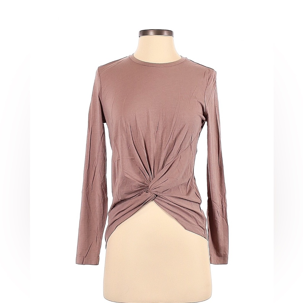 Babaton The Group long sleeve top twisted front dusty pink